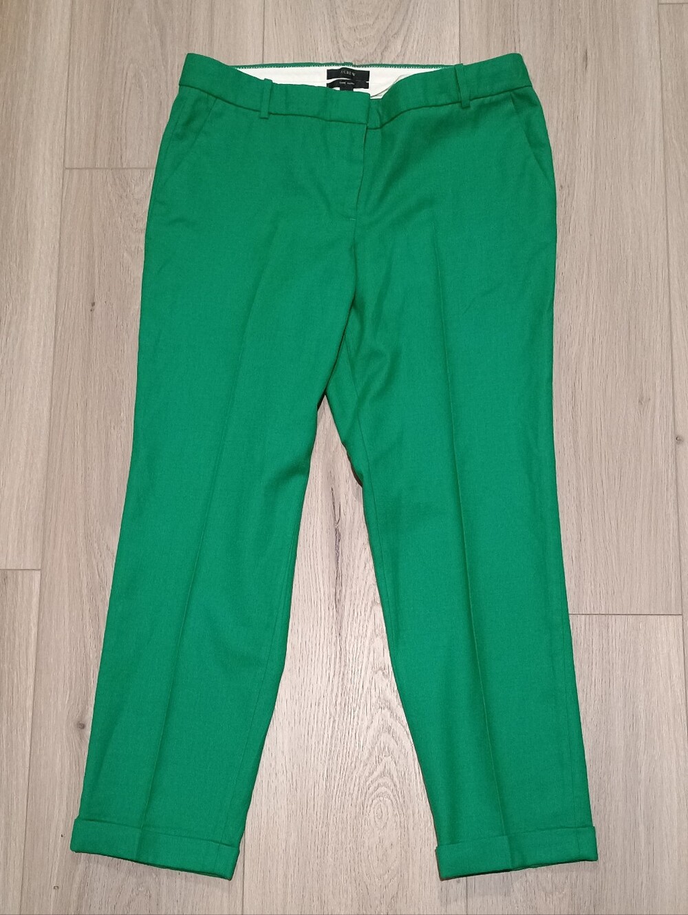 J.Crew Cafe Capri Green Wool Pants Size 6